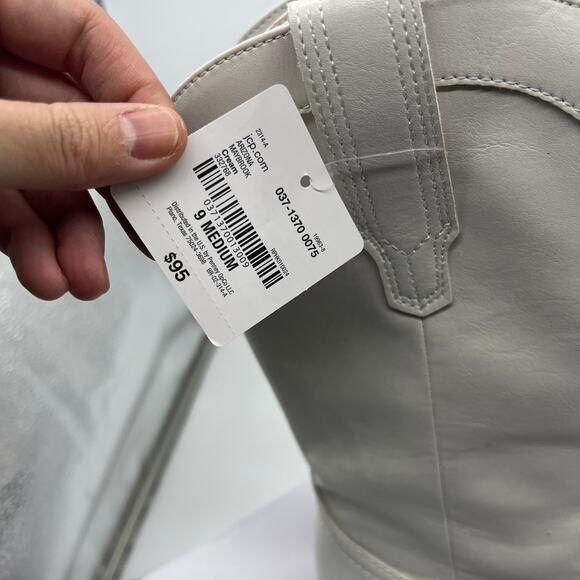 Arizona Jean Co Womens Maybrook Block Heel Cowboy Boots Cream Size 9M - Picture 8 of 11